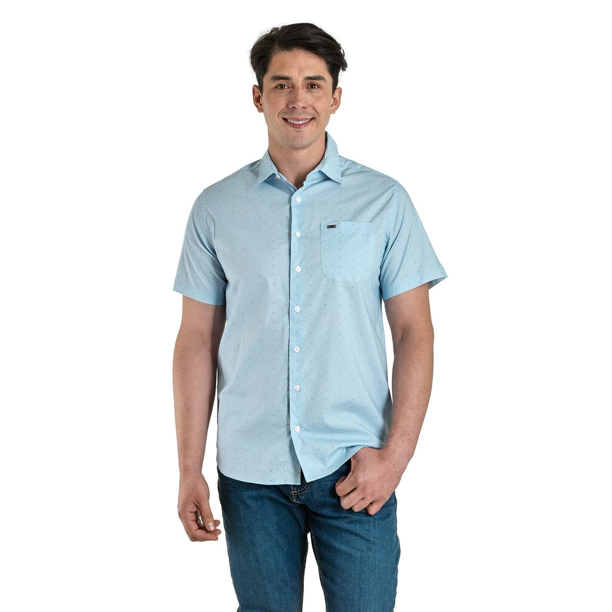 Camisa Casual Lee Hombre Slim Fit Manga Corta s247