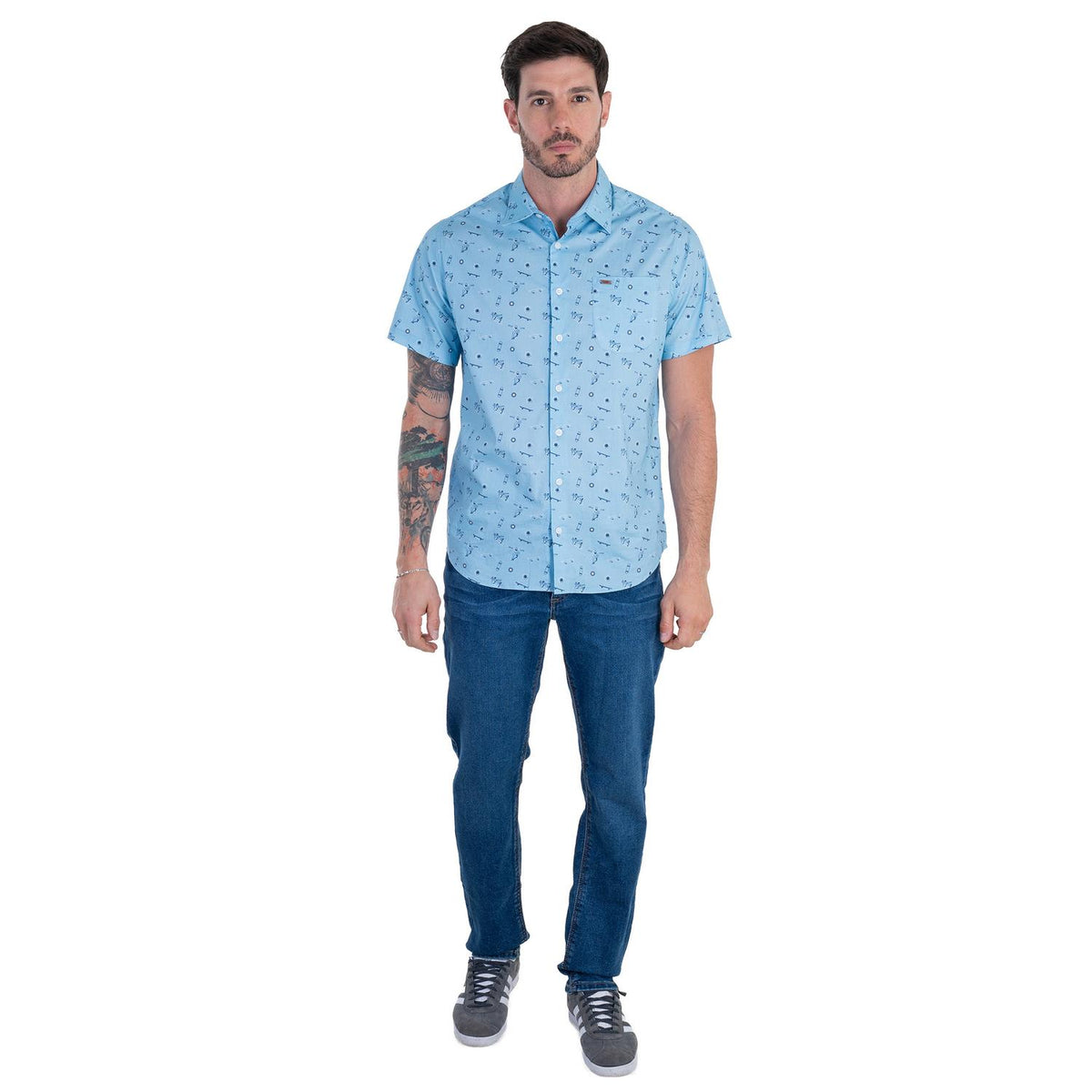 Camisa Casual Lee Hombre Slim Fit Manga Corta s249