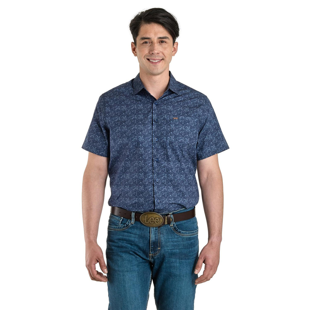 Camisa Casual Lee Hombre Slim Fit Manga Corta s321