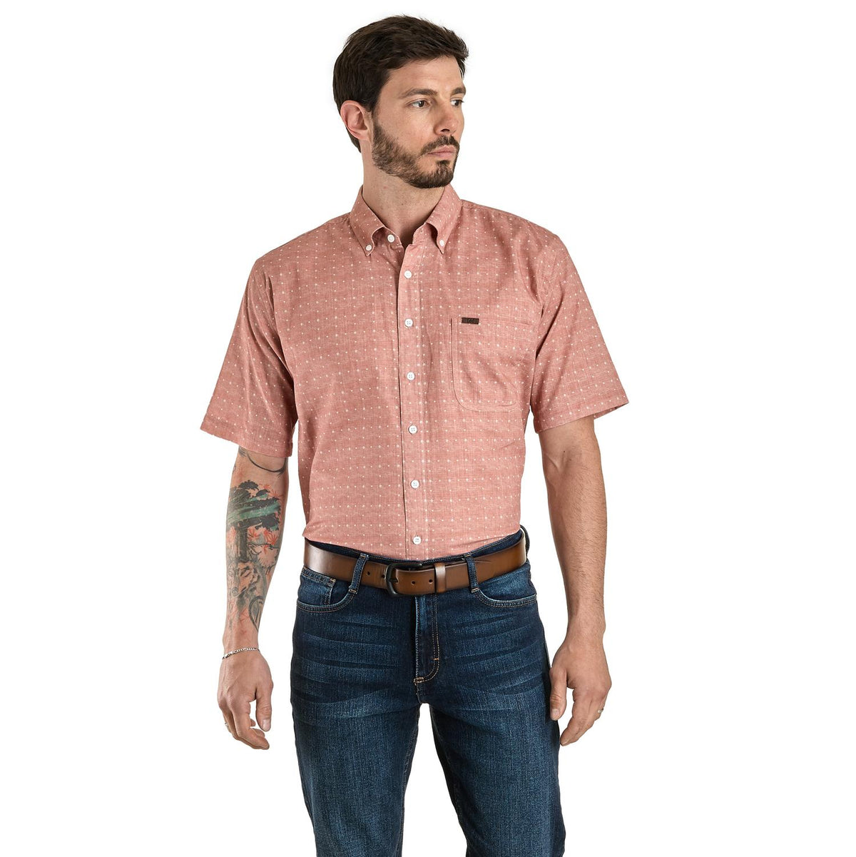 Camisa Casual Lee Hombre Regular Fit Manga Corta s339