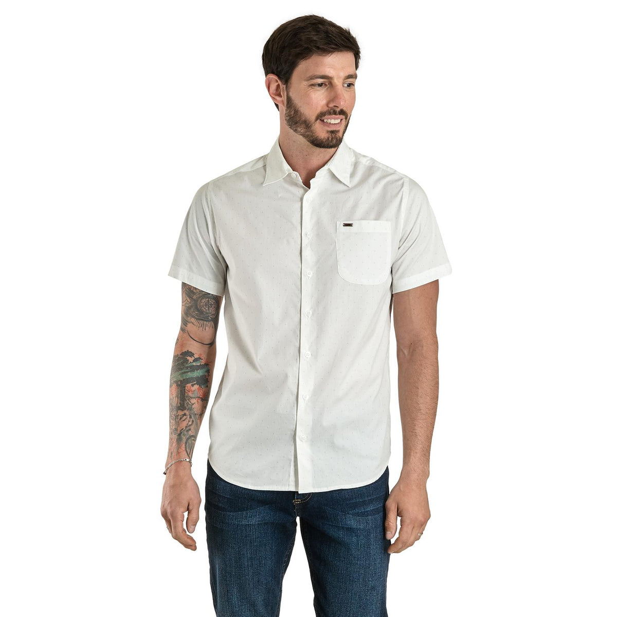 Camisa Casual Lee Hombre Slim Fit Manga Corta s248