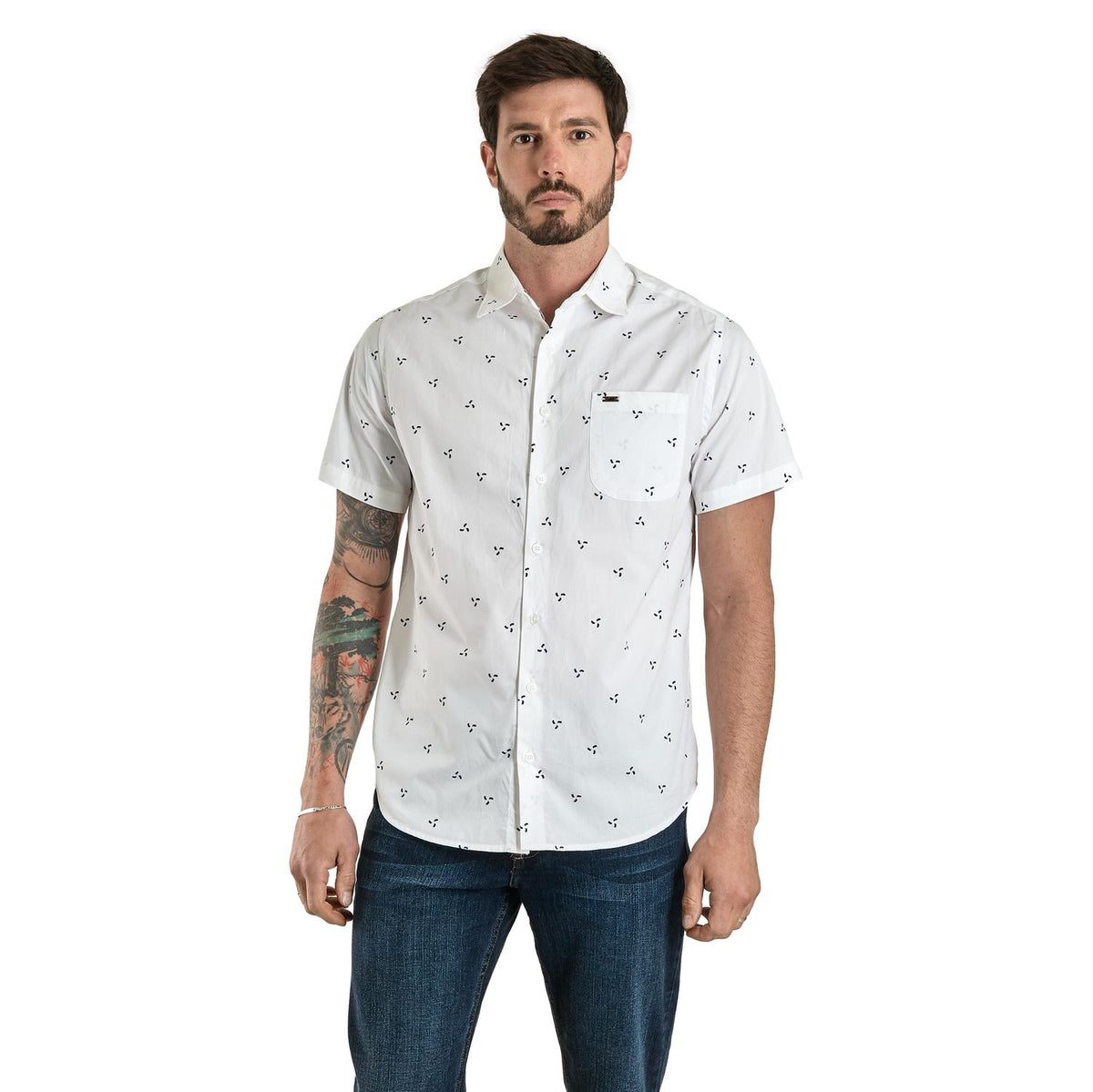 Camisa Casual Lee Hombre Slim Fit Manga Corta s255