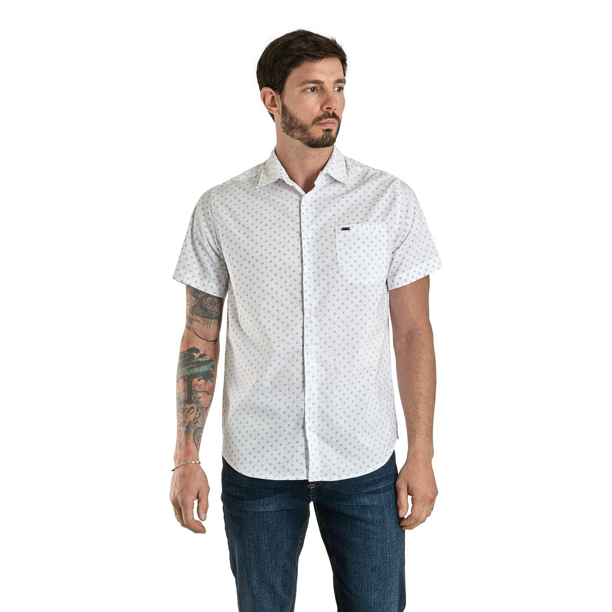 Camisa Casual Lee Hombre Slim Fit Manga Corta s227